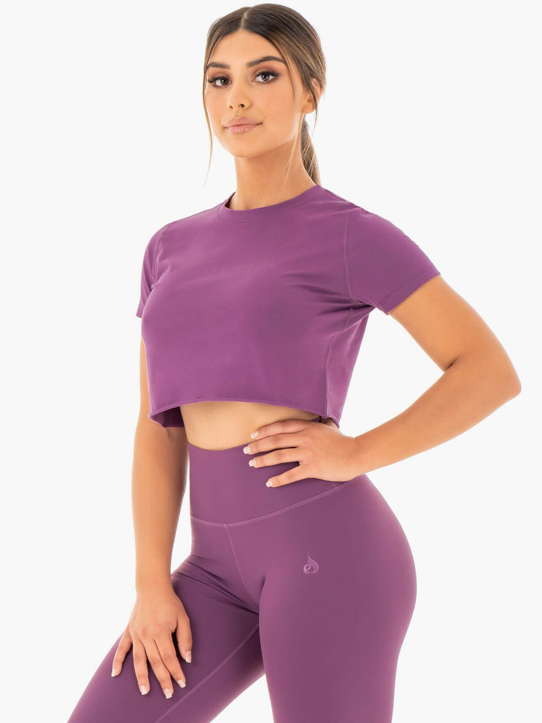 Motion Cropped T-Shirt - Purple Clothing Ryderwear 