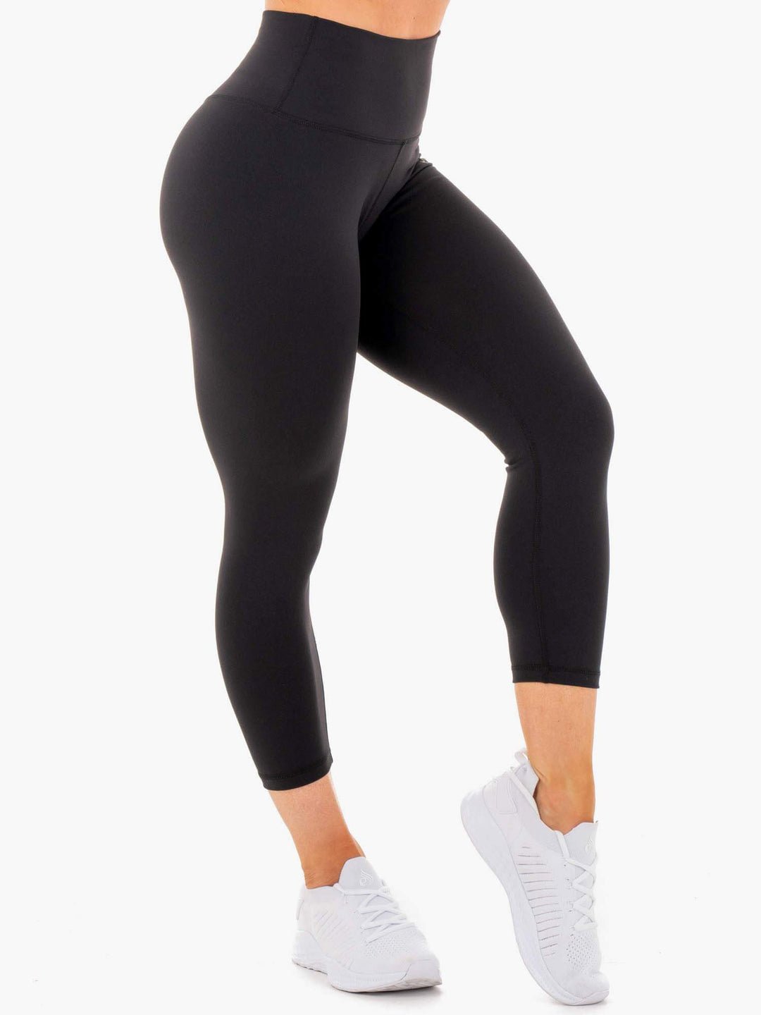 Motion High Waisted 7/8 Leggings - Black Clothing Ryderwear 