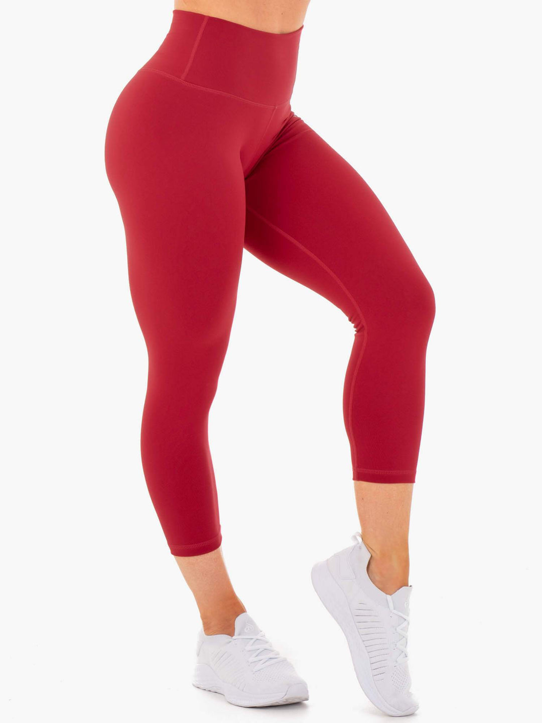 Motion High Waisted 7/8 Leggings - Red Clothing Ryderwear 