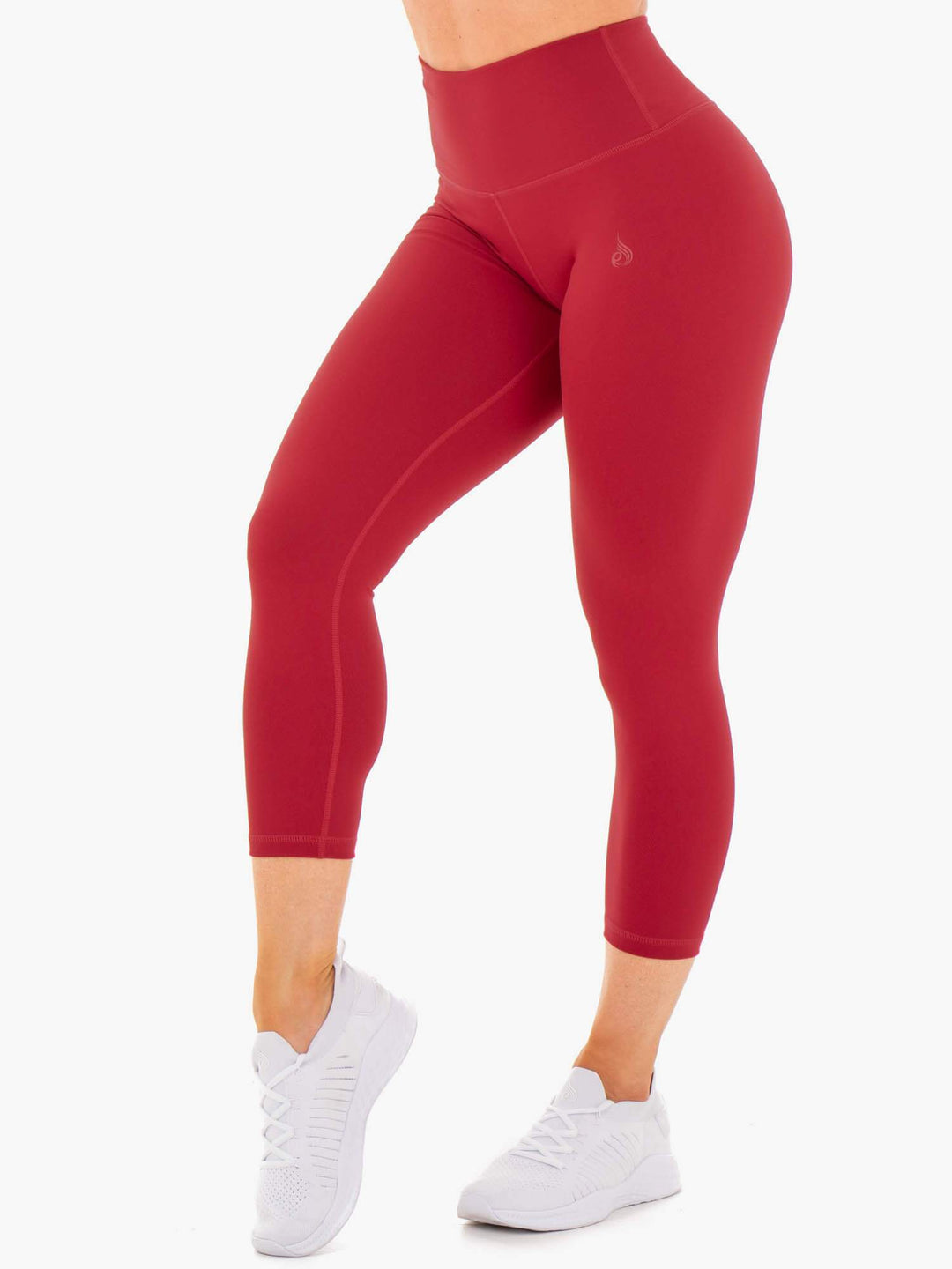 Motion High Waisted 7/8 Leggings - Red Clothing Ryderwear 