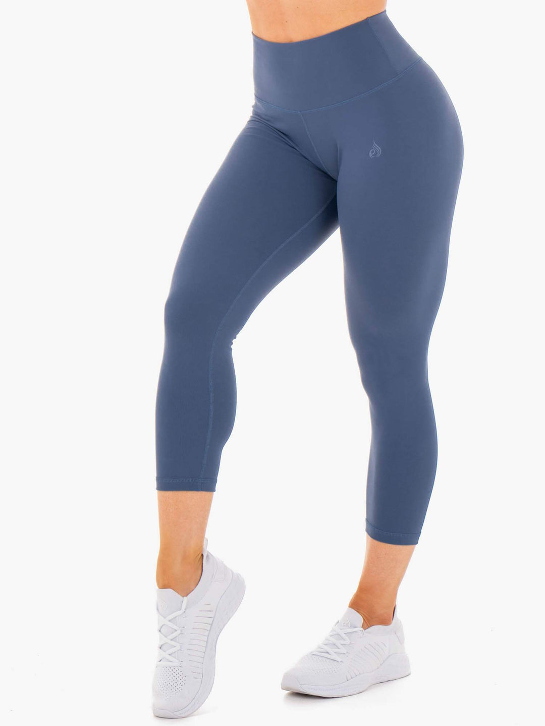 Motion High Waisted 7/8 Leggings - Steel Blue Clothing Ryderwear 