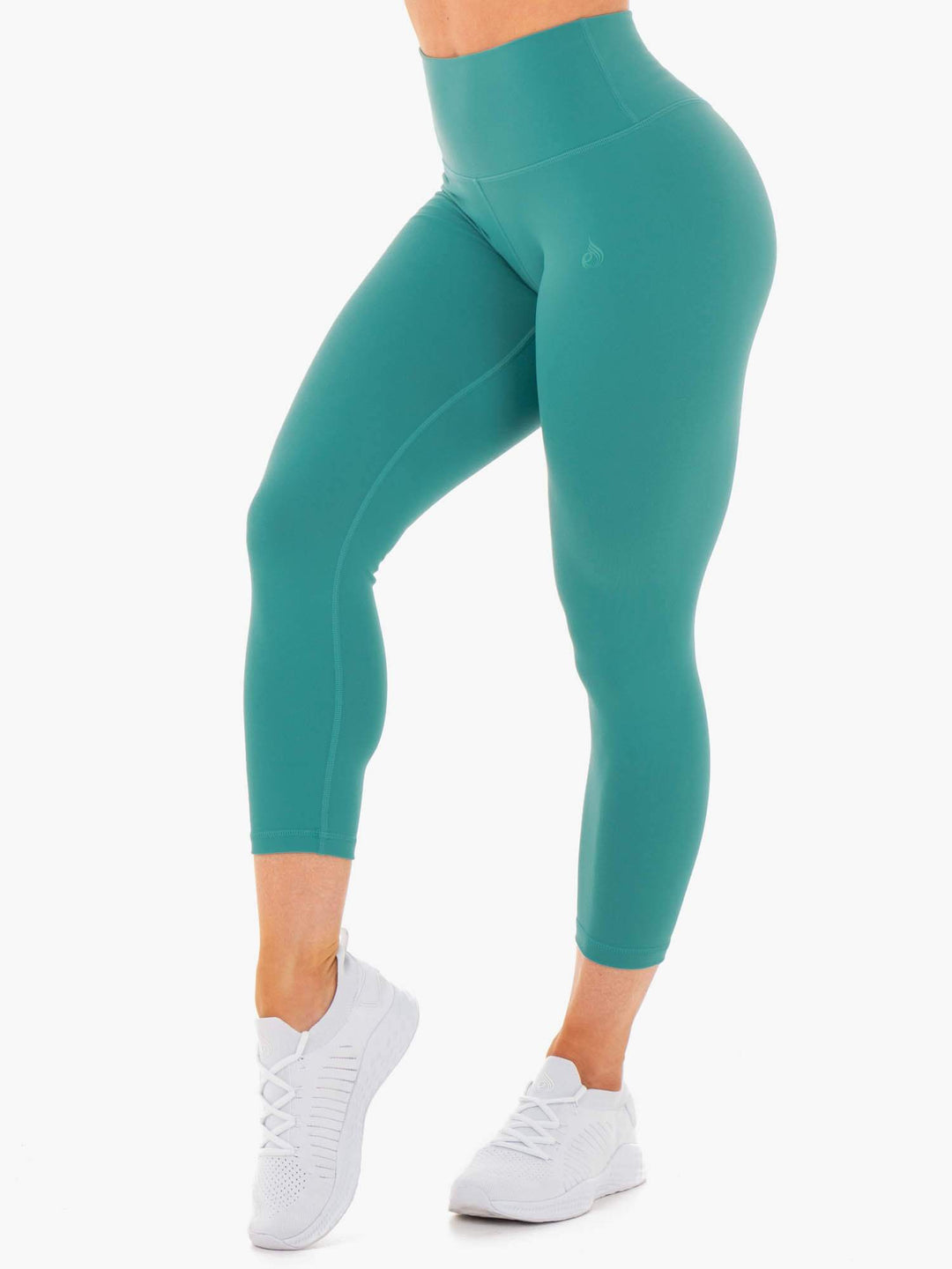 Motion High Waisted 7/8 Leggings - Teal Clothing Ryderwear 