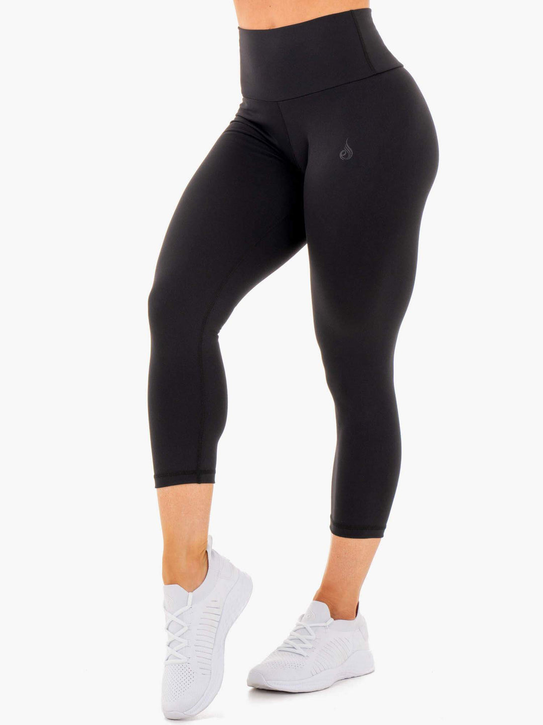 Motion High Waisted 7/8 Scrunch Bum Leggings - Black Clothing Ryderwear 