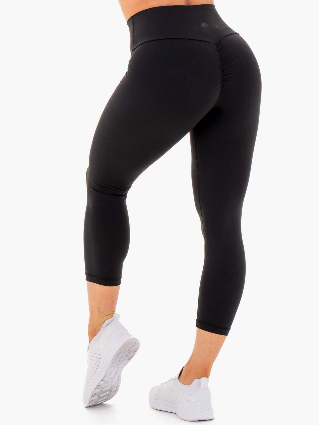 Motion High Waisted 7/8 Scrunch Bum Leggings - Black Clothing Ryderwear 