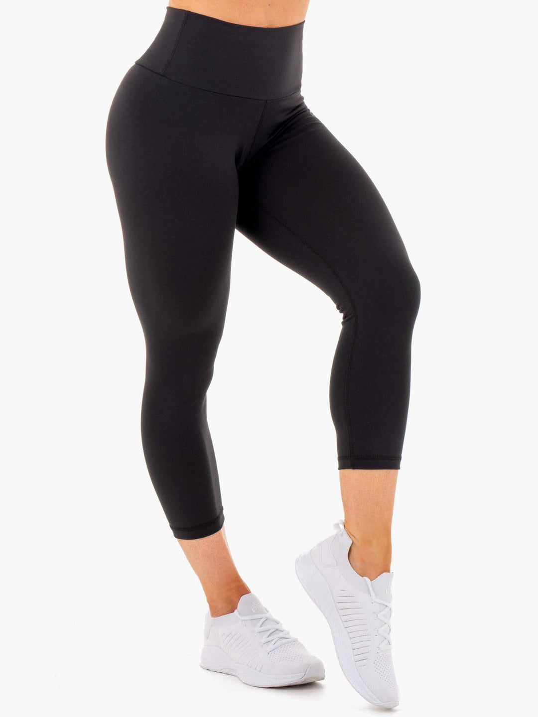 Motion High Waisted 7/8 Scrunch Bum Leggings - Black Clothing Ryderwear 