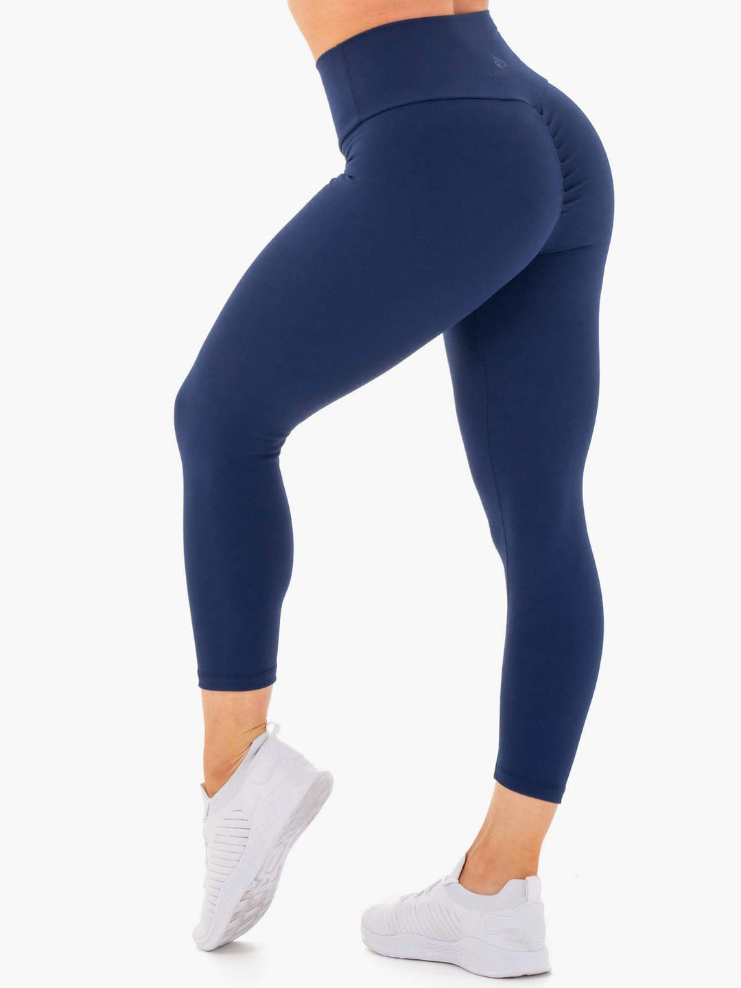 Motion High Waisted 7/8 Scrunch Bum Leggings - Navy Clothing Ryderwear 