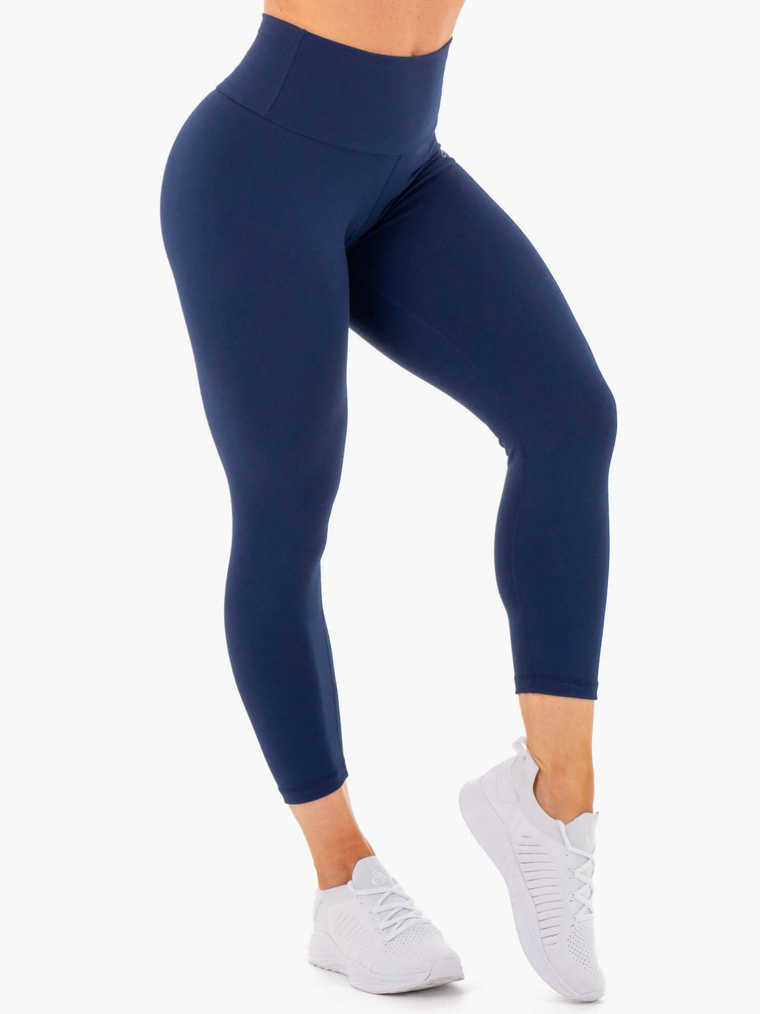 Motion High Waisted 7/8 Scrunch Bum Leggings - Navy Clothing Ryderwear 