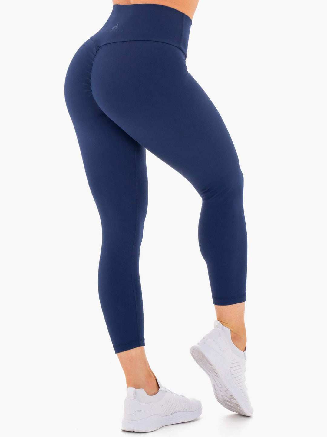 Motion High Waisted 7/8 Scrunch Bum Leggings - Navy Clothing Ryderwear 