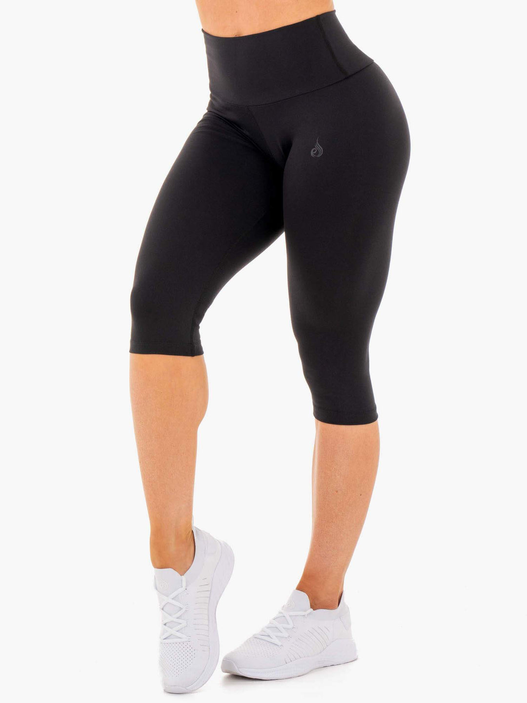 Motion High Waisted Capri Leggings - Black Clothing Ryderwear 