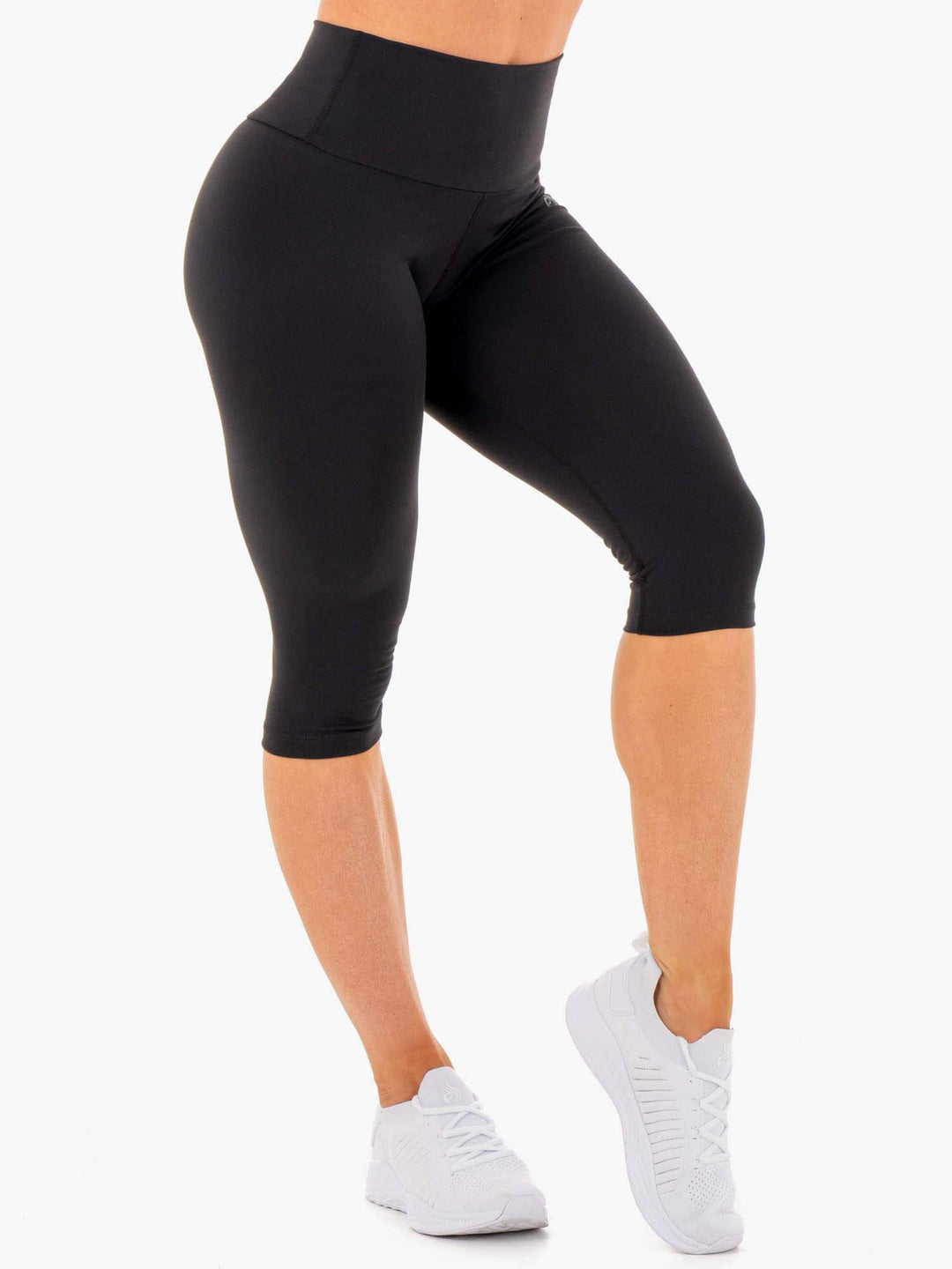 Motion High Waisted Capri Leggings - Black Clothing Ryderwear 