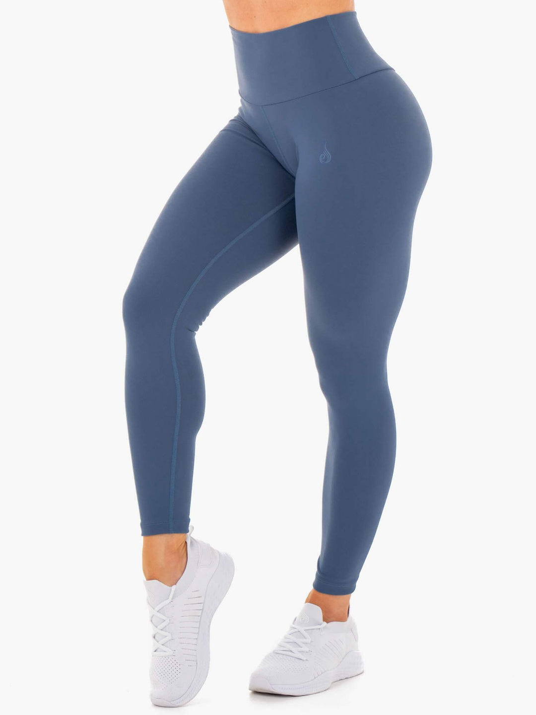 Motion High Waisted Leggings - Steel Blue Clothing Ryderwear 