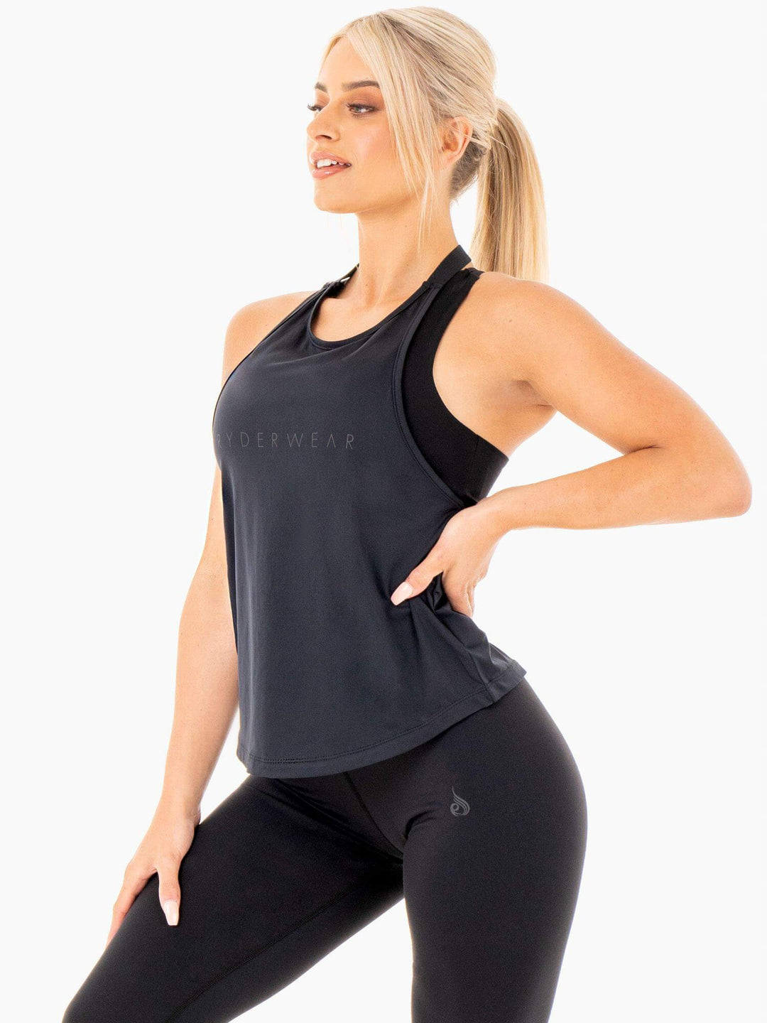 Motion Slinky T-Back - Black Clothing Ryderwear 