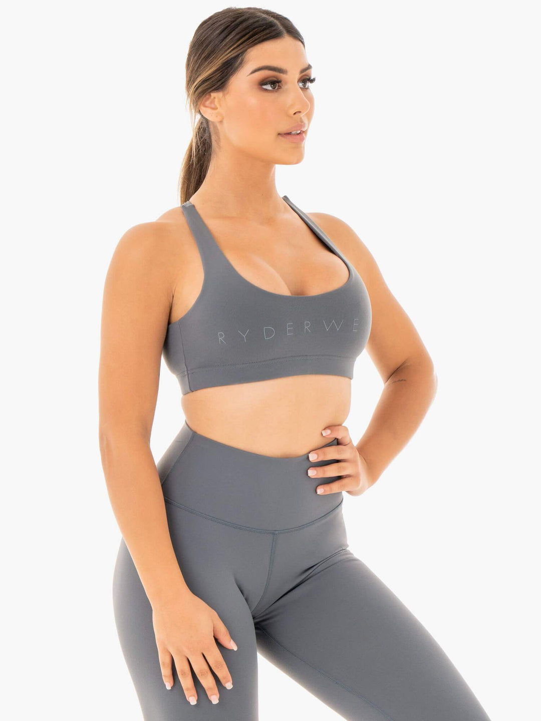 Motion Sports Bra - Charcoal Clothing Ryderwear 