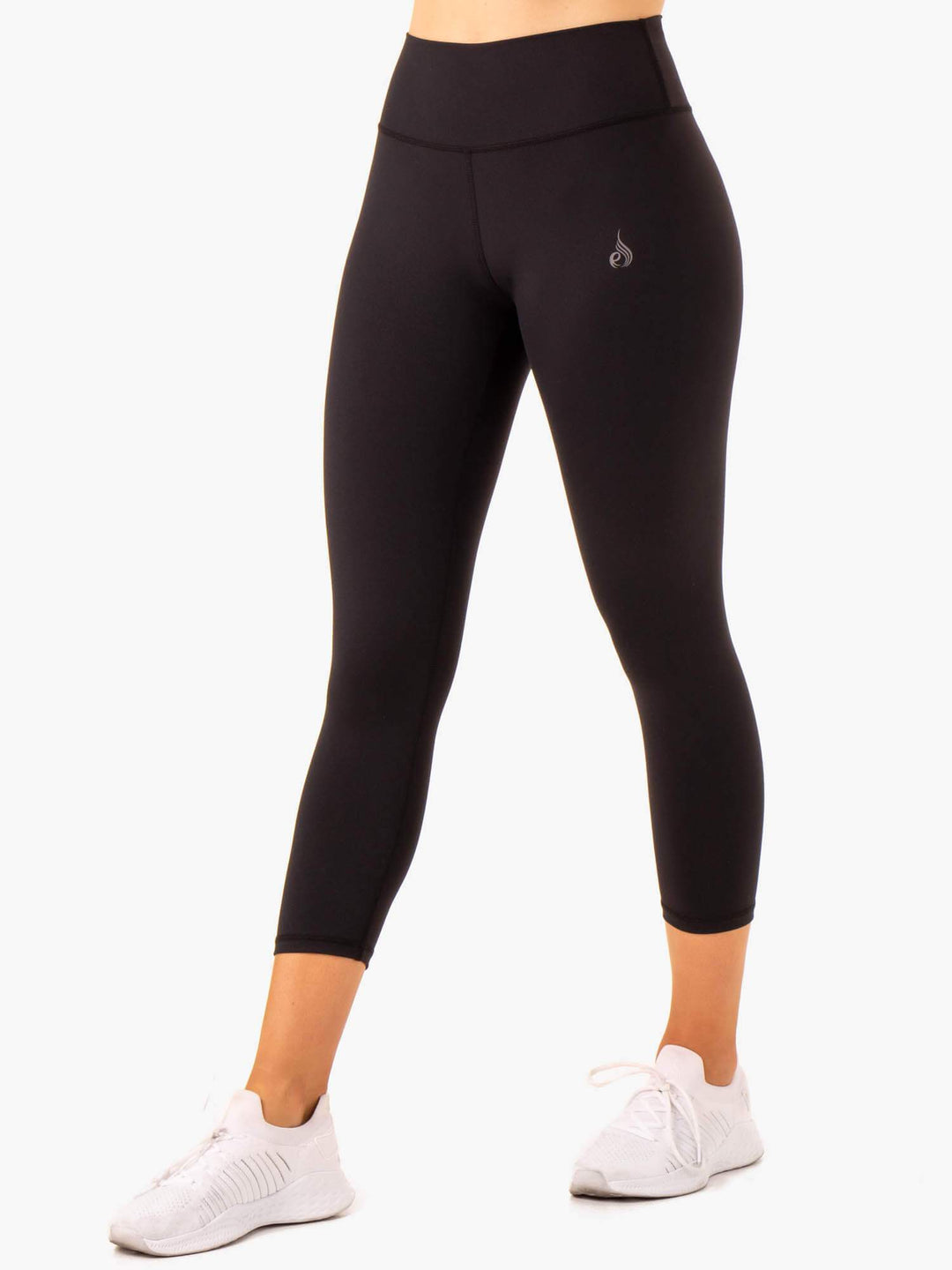 Movement High Waisted 7/8 Pocket Leggings - Black Clothing Ryderwear 