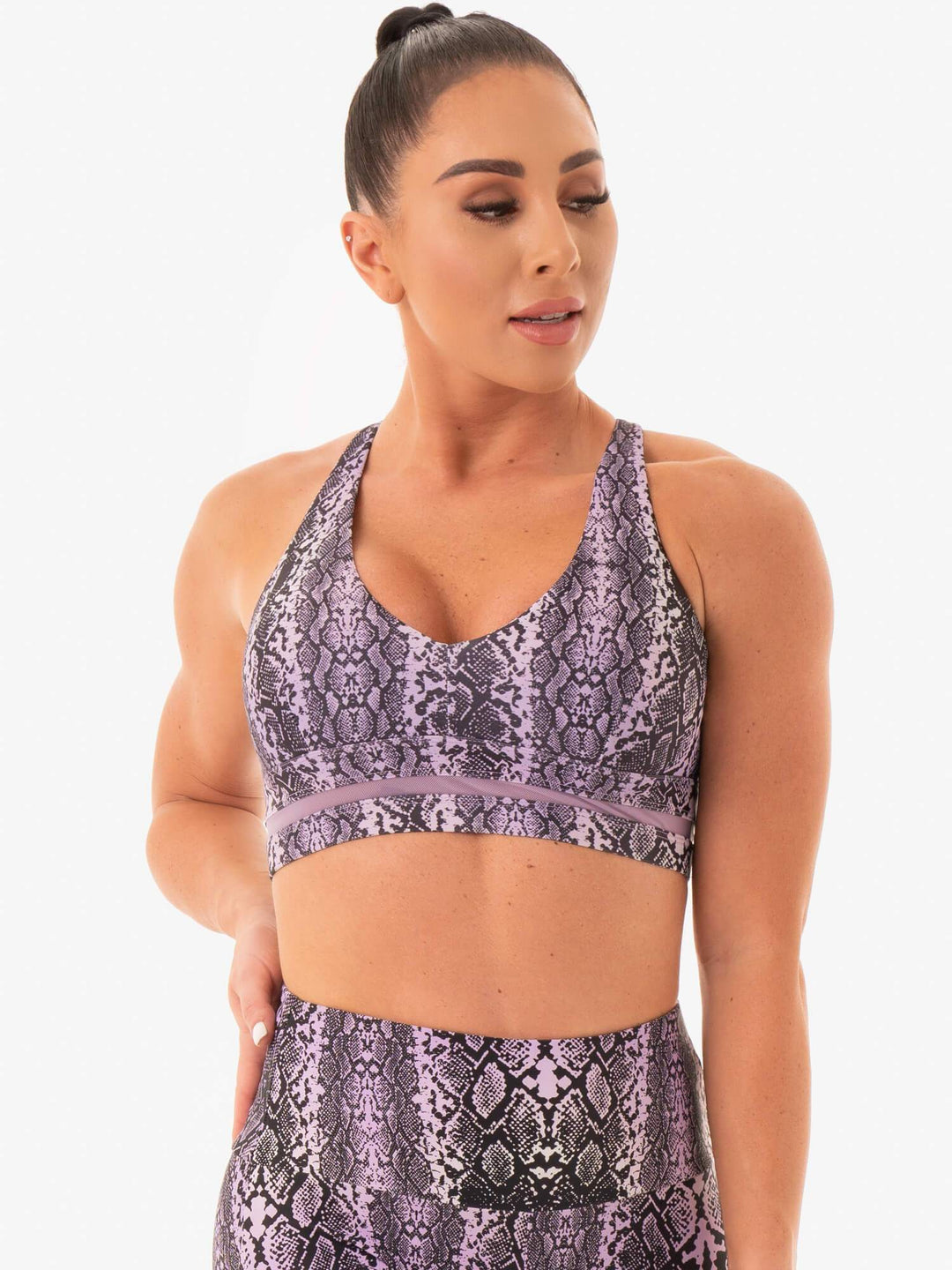 NEM X RW Sports Bra - Purple Snake Clothing Ryderwear 