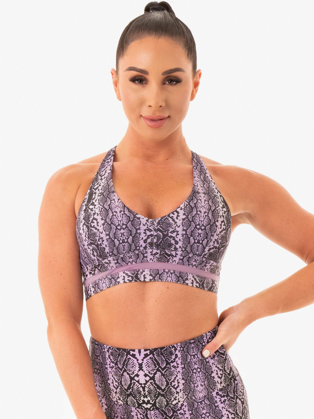 NEM X RW Sports Bra - Purple Snake Clothing Ryderwear 