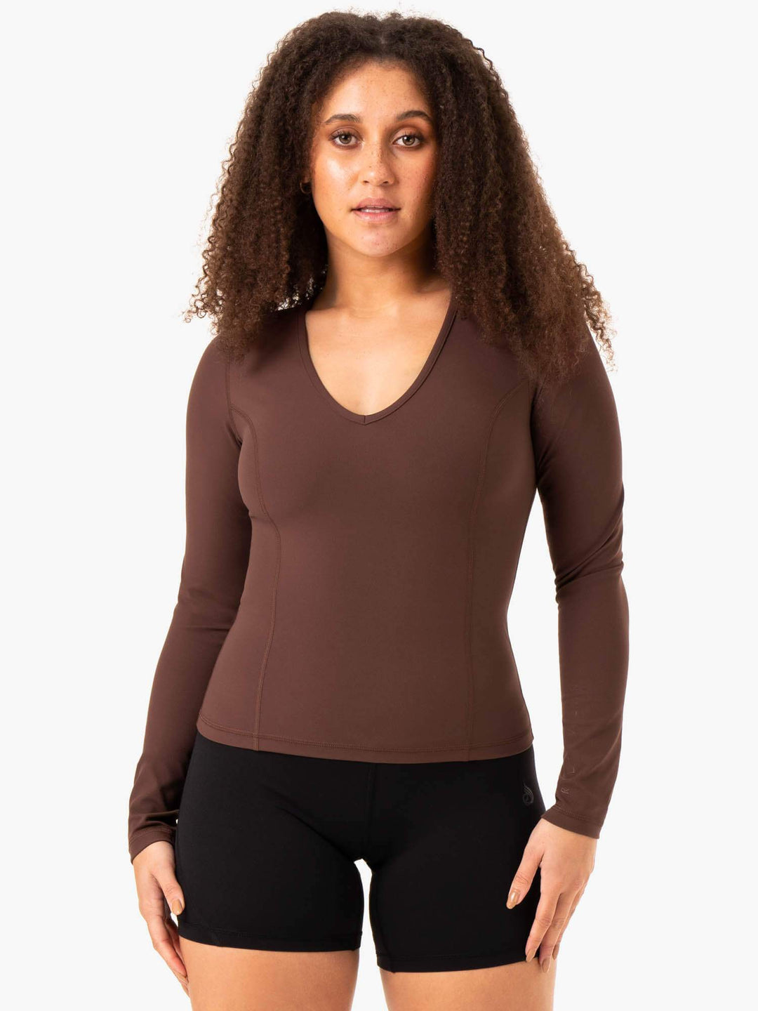 NKD Align Long Sleeve Training Top - Chocolate Clothing Ryderwear 