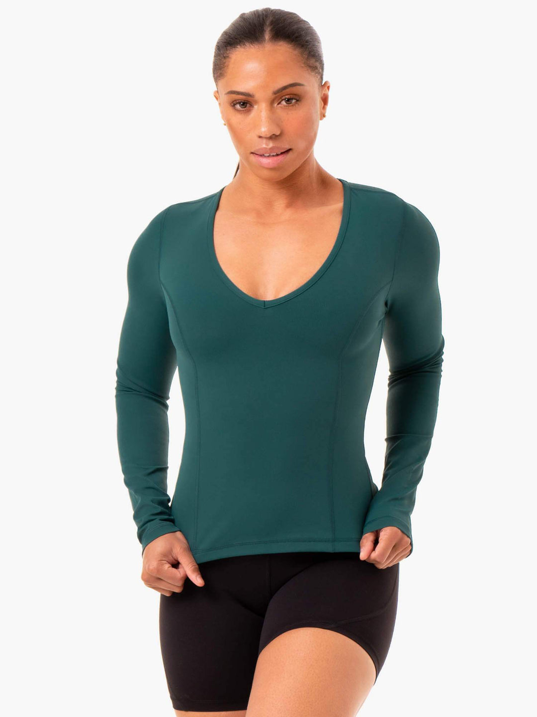 NKD Align Long Sleeve Training Top - Teal Clothing Ryderwear 