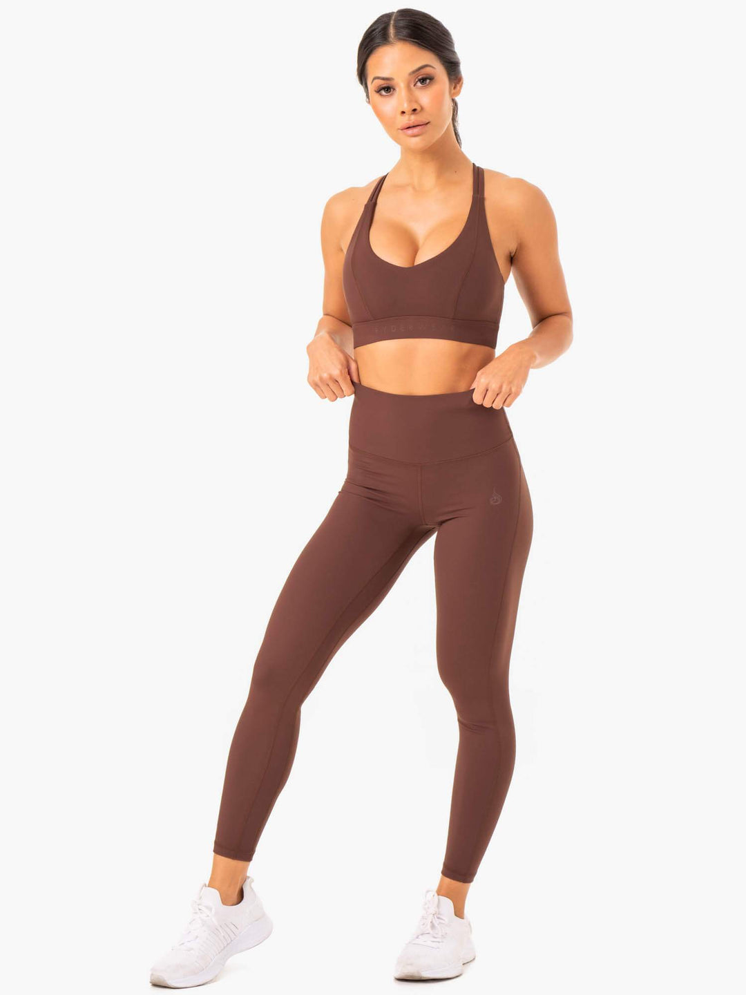 NKD Align Sports Bra - Chocolate Clothing Ryderwear 