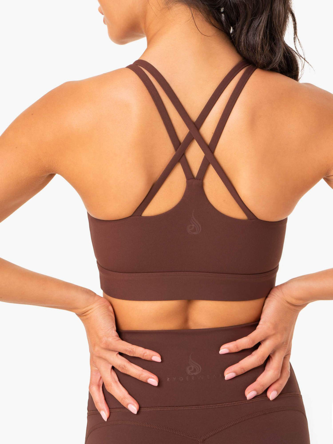 NKD Align Sports Bra - Chocolate Clothing Ryderwear 