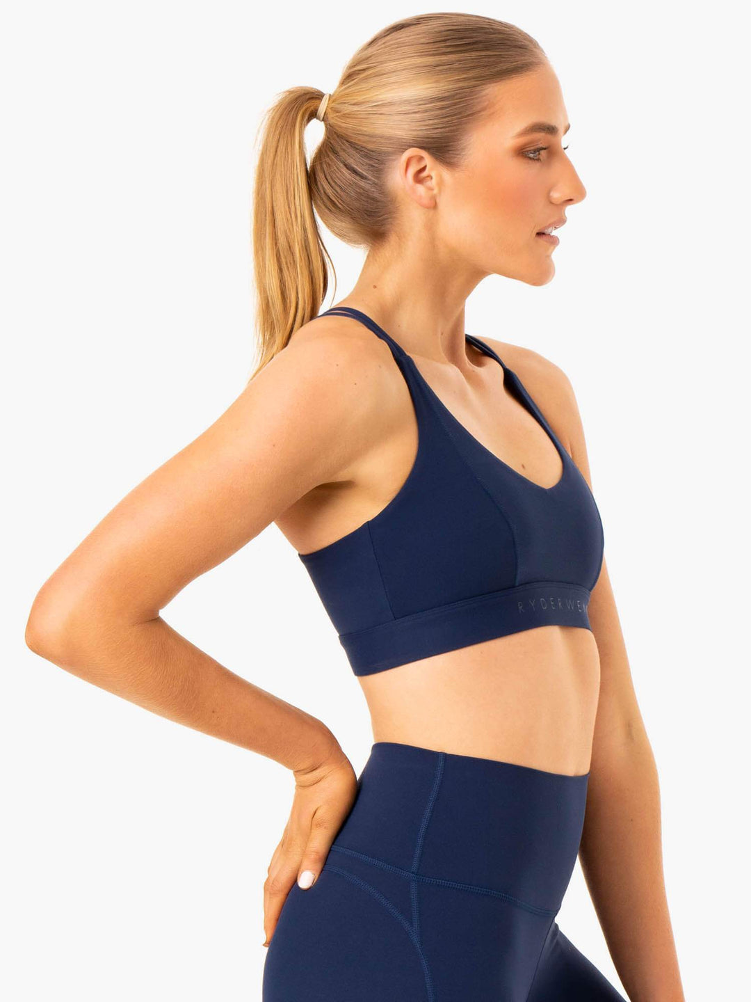 NKD Align Sports Bra - Navy Clothing Ryderwear 