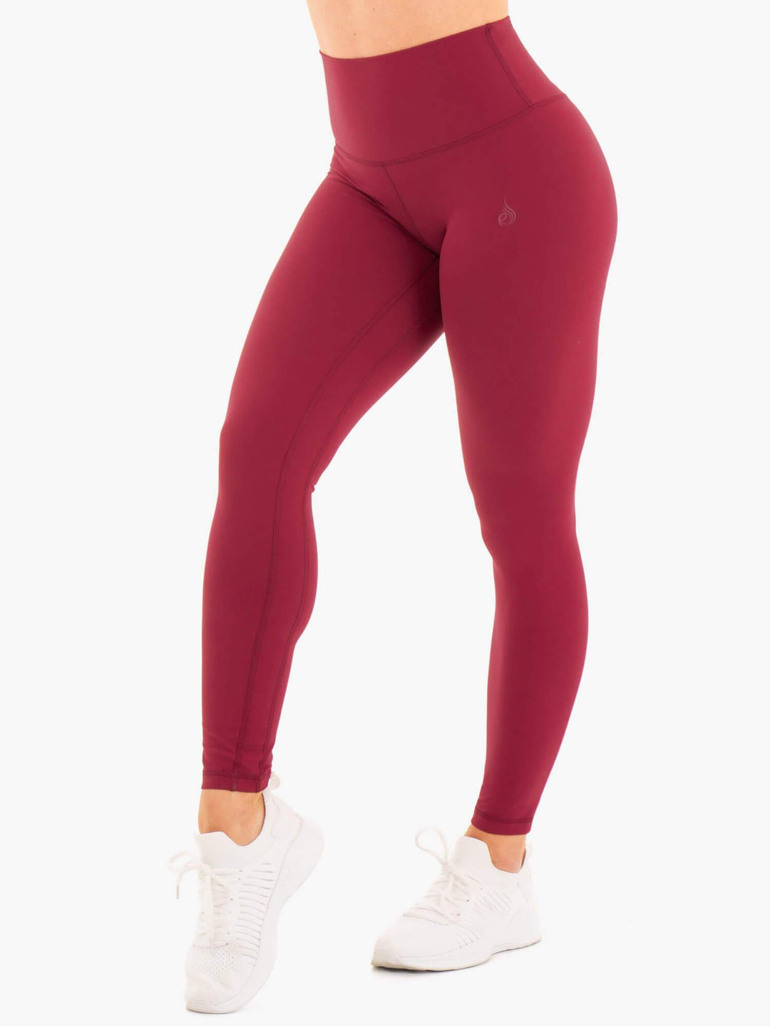 NKD High Waisted Leggings - Berry Red Clothing Ryderwear 