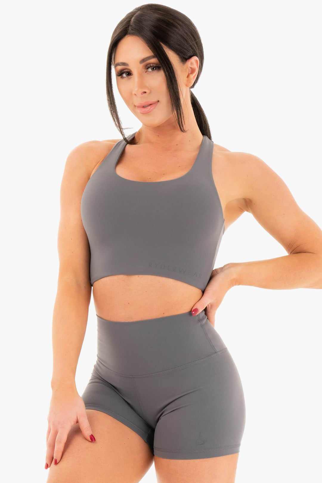 NKD Sports Bra - Charcoal Clothing Ryderwear 