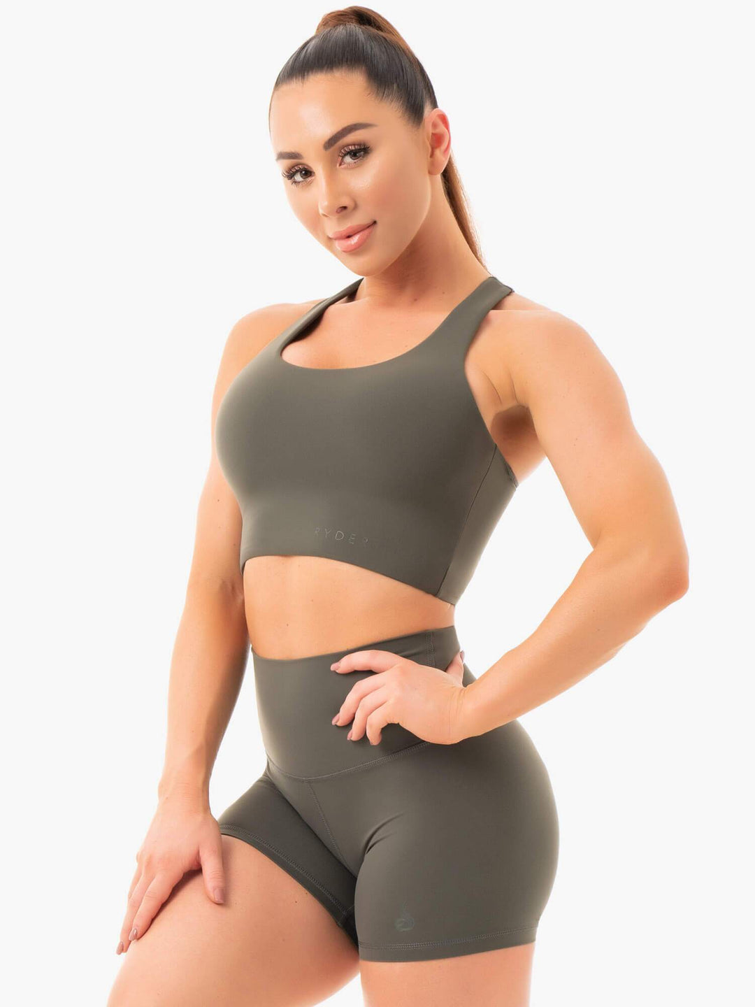 NKD Sports Bra - Khaki Clothing Ryderwear 