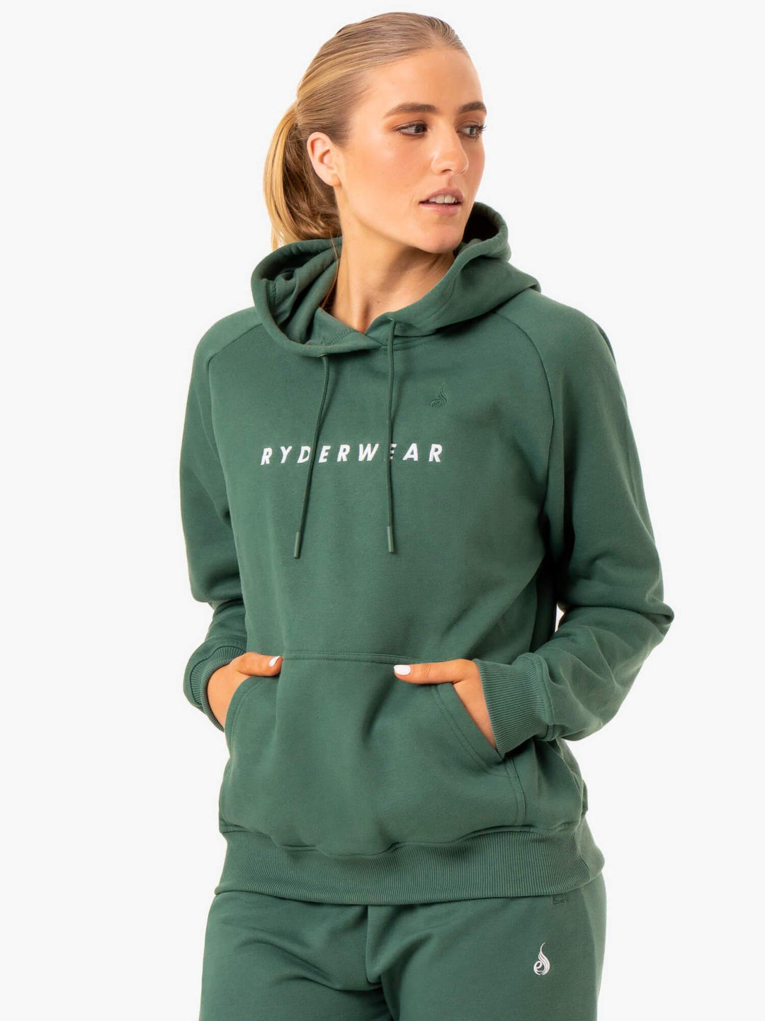 Off Duty Fleece Hoodie - Green Clothing Ryderwear 