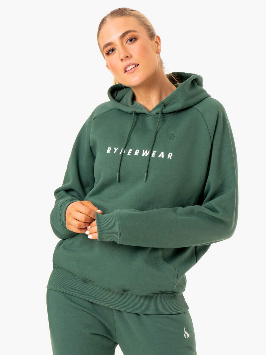 Off Duty Fleece Hoodie - Green Clothing Ryderwear 