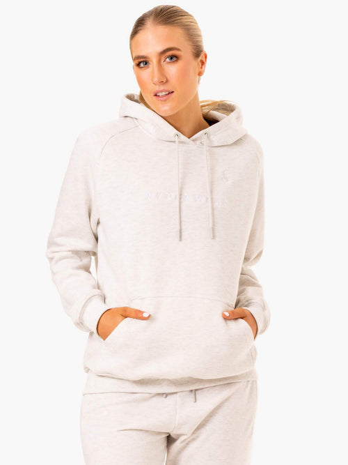 Off Duty Fleece Hoodie Snow Grey Marl