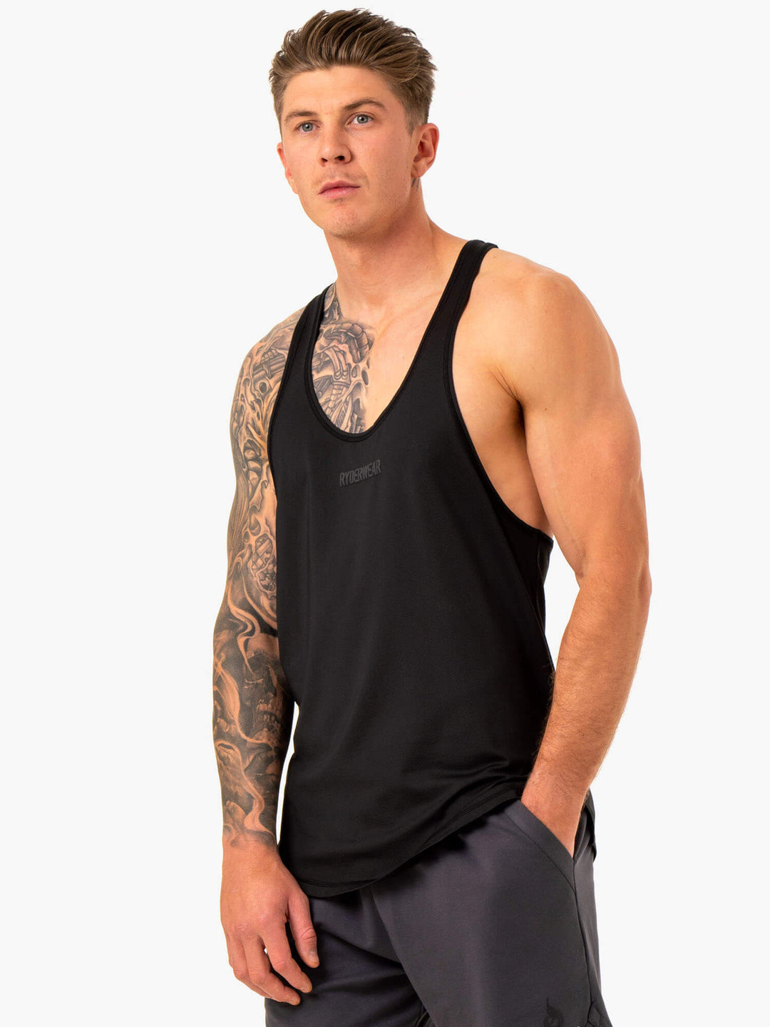 Optimal Mesh T-Back - Black Clothing Ryderwear 