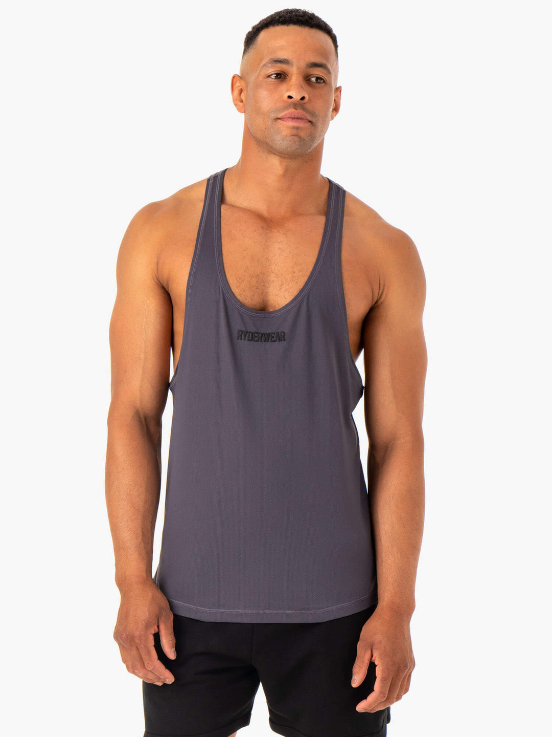 Optimal Mesh T-Back - Charcoal Clothing Ryderwear 