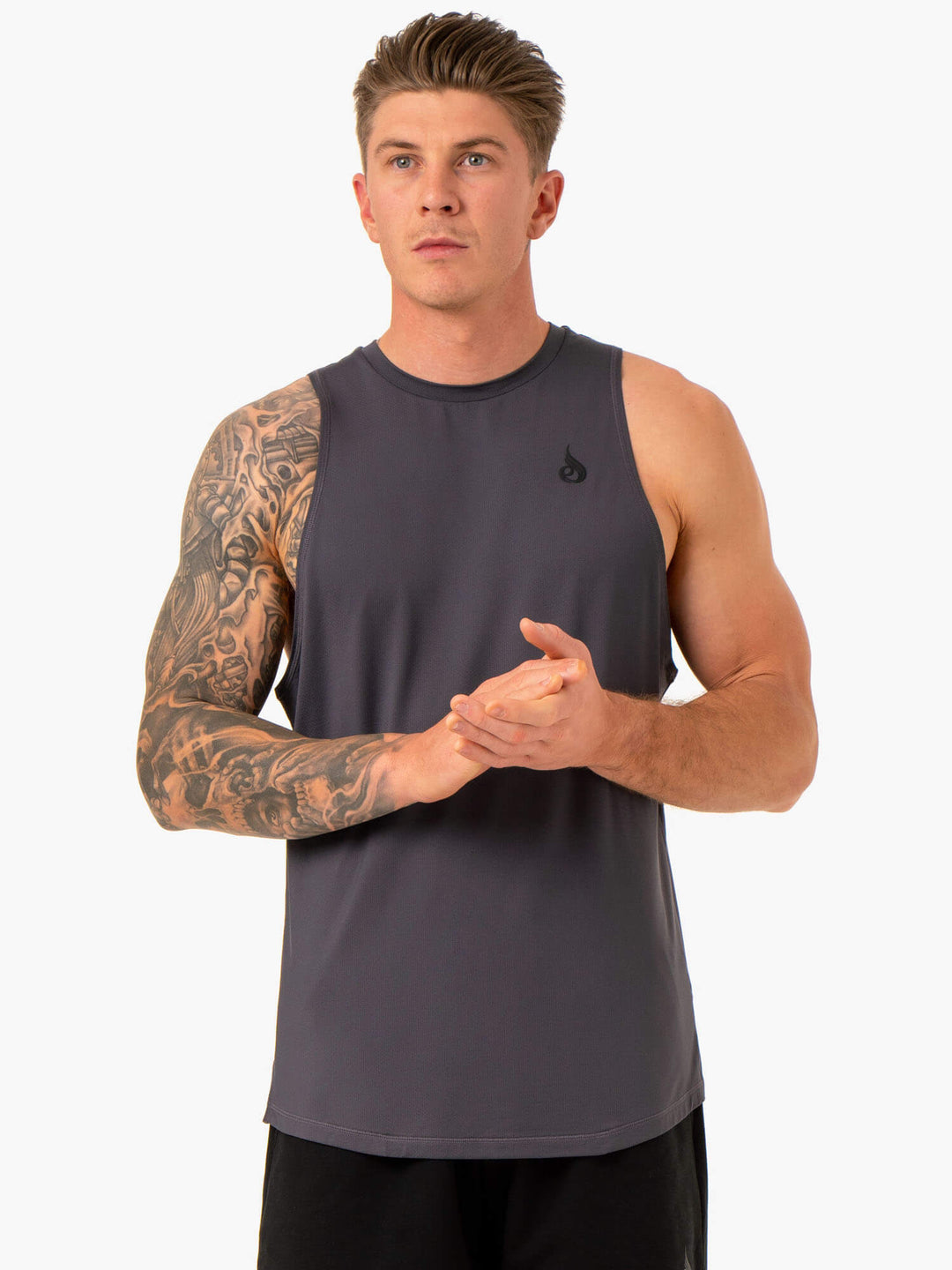 Optimal Mesh Tank - Charcoal Clothing Ryderwear 