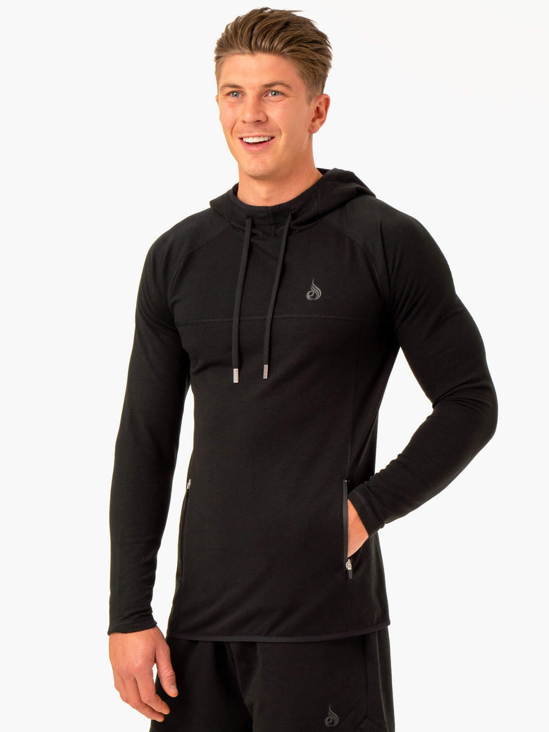 Optimal Pullover Hoodie - Black Clothing Ryderwear 