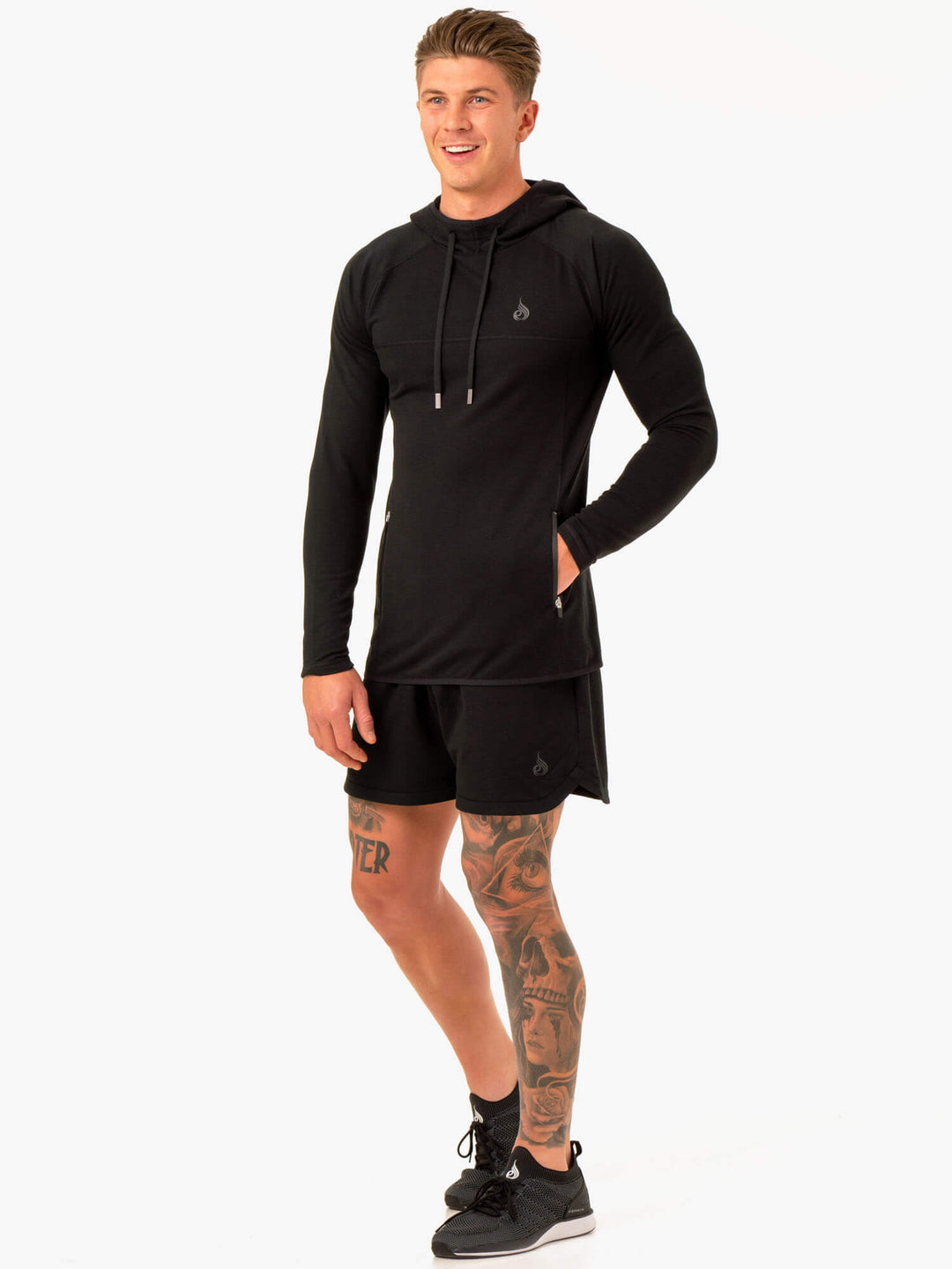 Optimal Pullover Hoodie - Black Clothing Ryderwear 