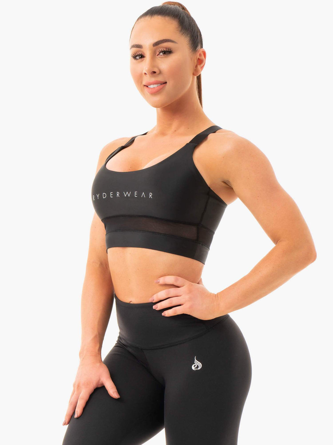 Palm Convertible Sports Bra - Black Clothing Ryderwear 