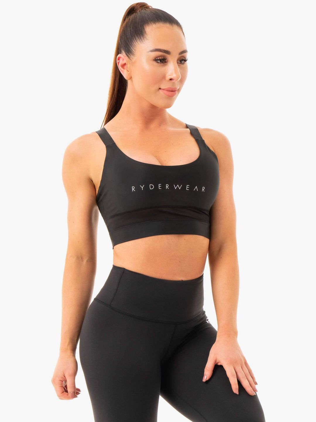 Palm Convertible Sports Bra - Black Clothing Ryderwear 