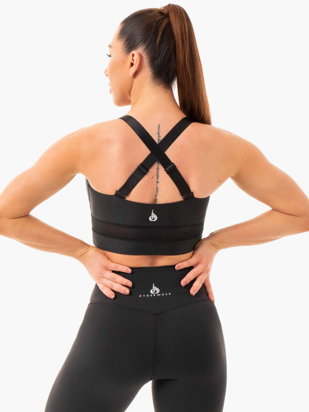 Palm Convertible Sports Bra - Black Clothing Ryderwear 