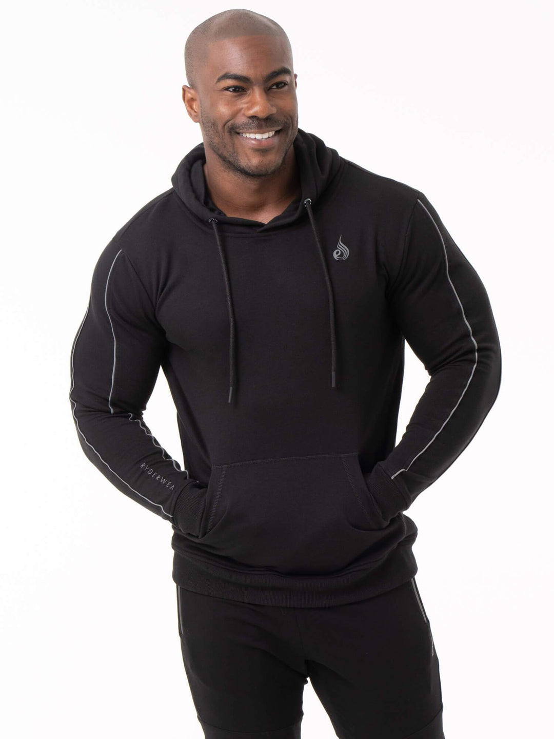 Power Pullover Hoodie - Black Clothing Ryderwear 