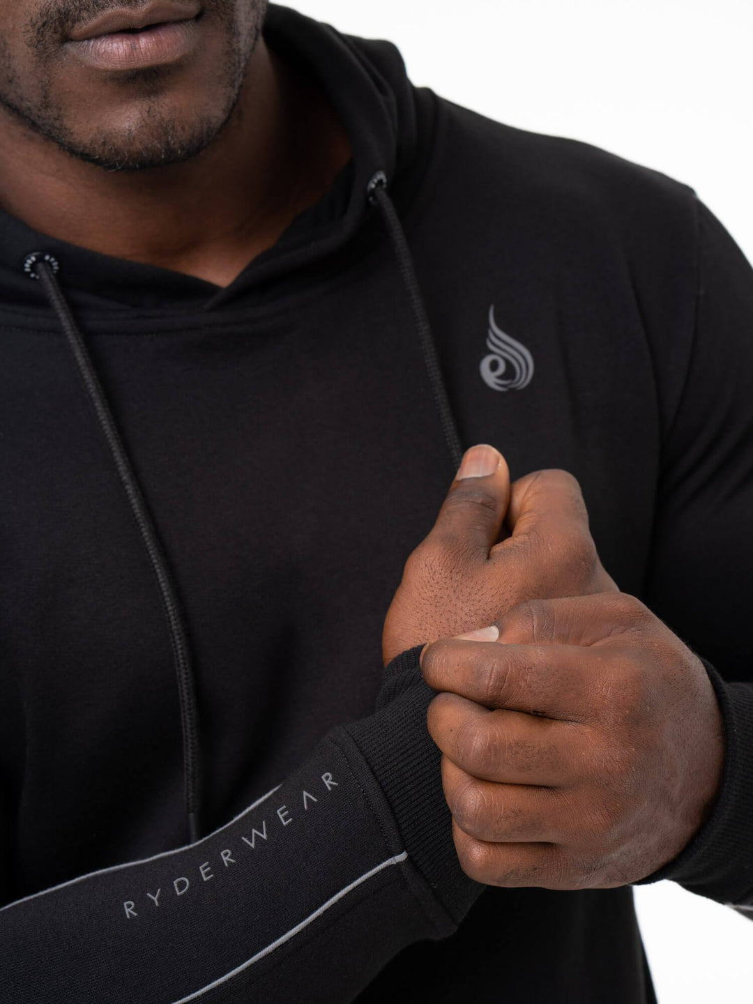 Power Pullover Hoodie - Black Clothing Ryderwear 