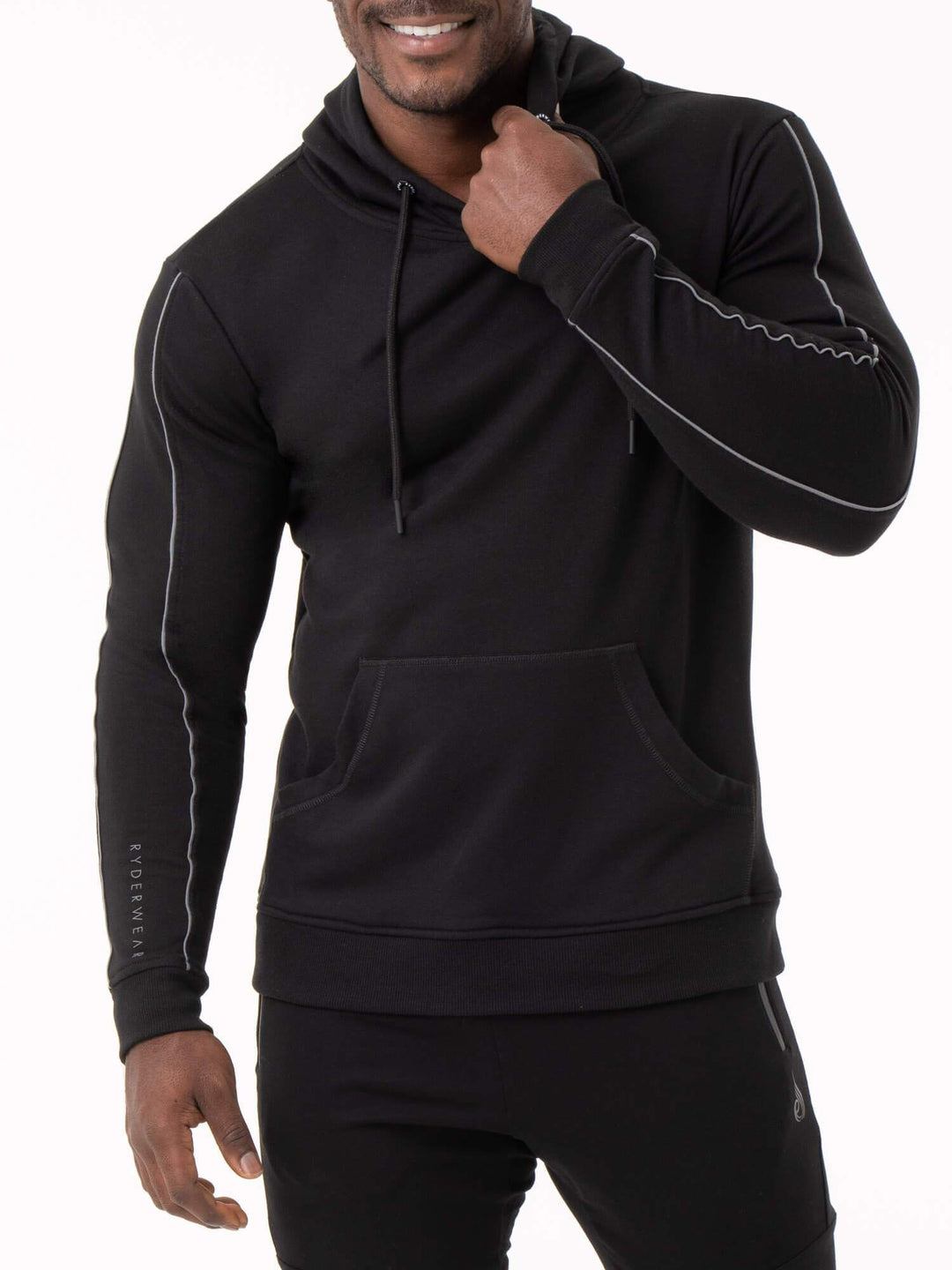 Power Pullover Hoodie - Black Clothing Ryderwear 