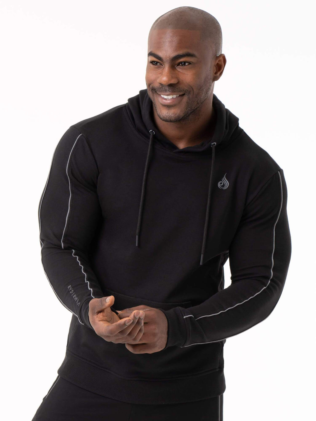 Power Pullover Hoodie - Black Clothing Ryderwear 