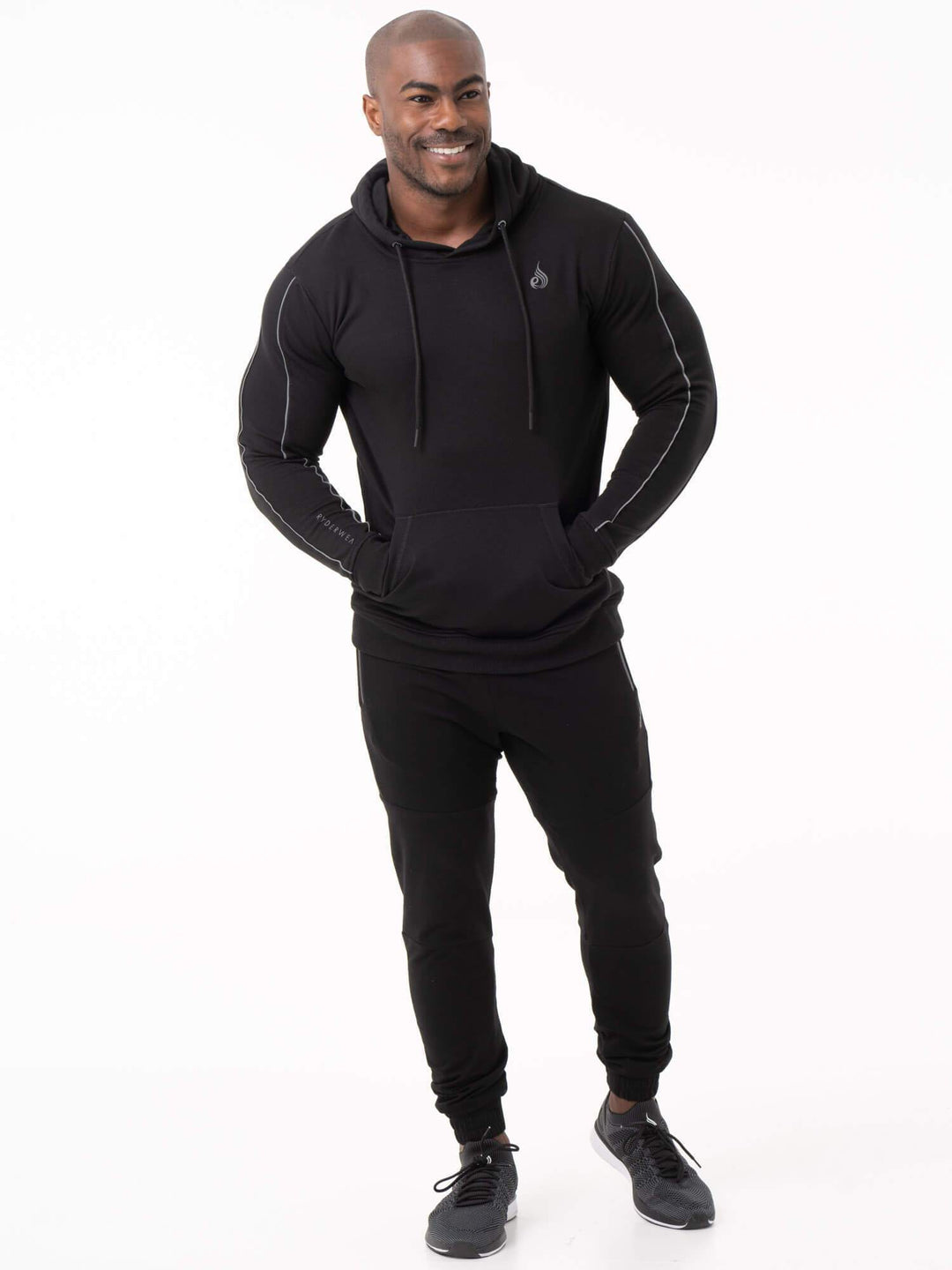 Power Pullover Hoodie - Black Clothing Ryderwear 