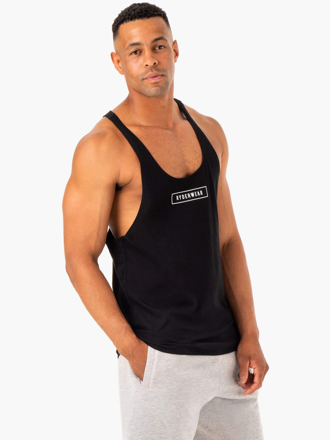 Recharge Stringer T-Back - Black Clothing Ryderwear 