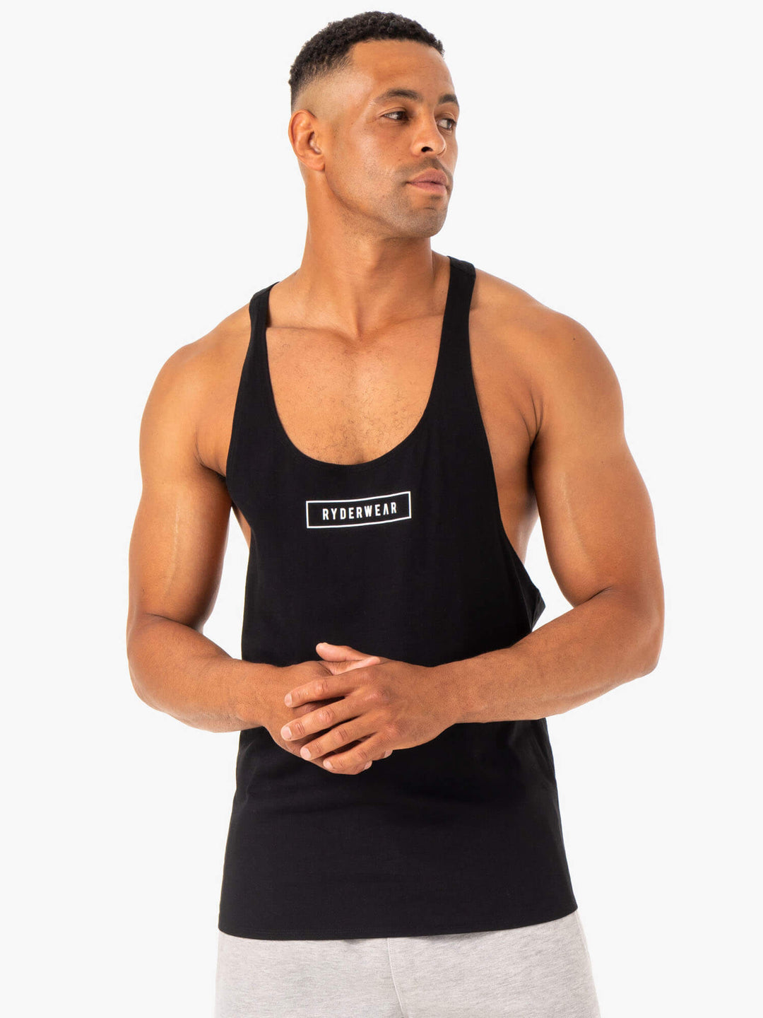 Recharge Stringer T-Back - Black Clothing Ryderwear 