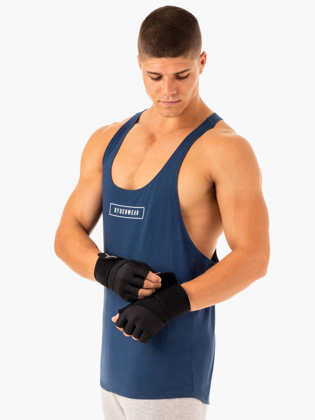 Recharge Stringer T-Back - Blue Clothing Ryderwear 