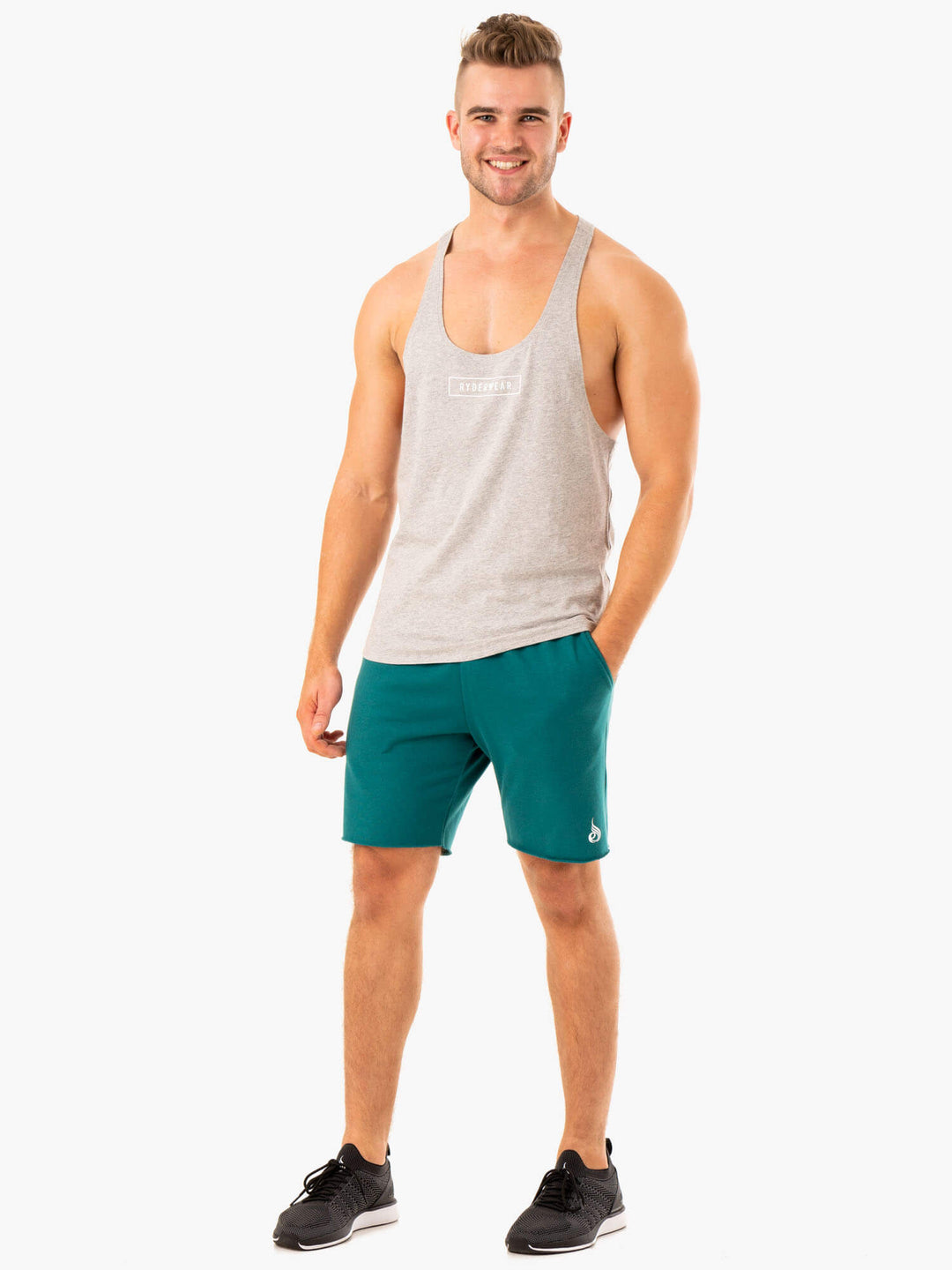 Recharge Track Gym Short - Teal Clothing Ryderwear 