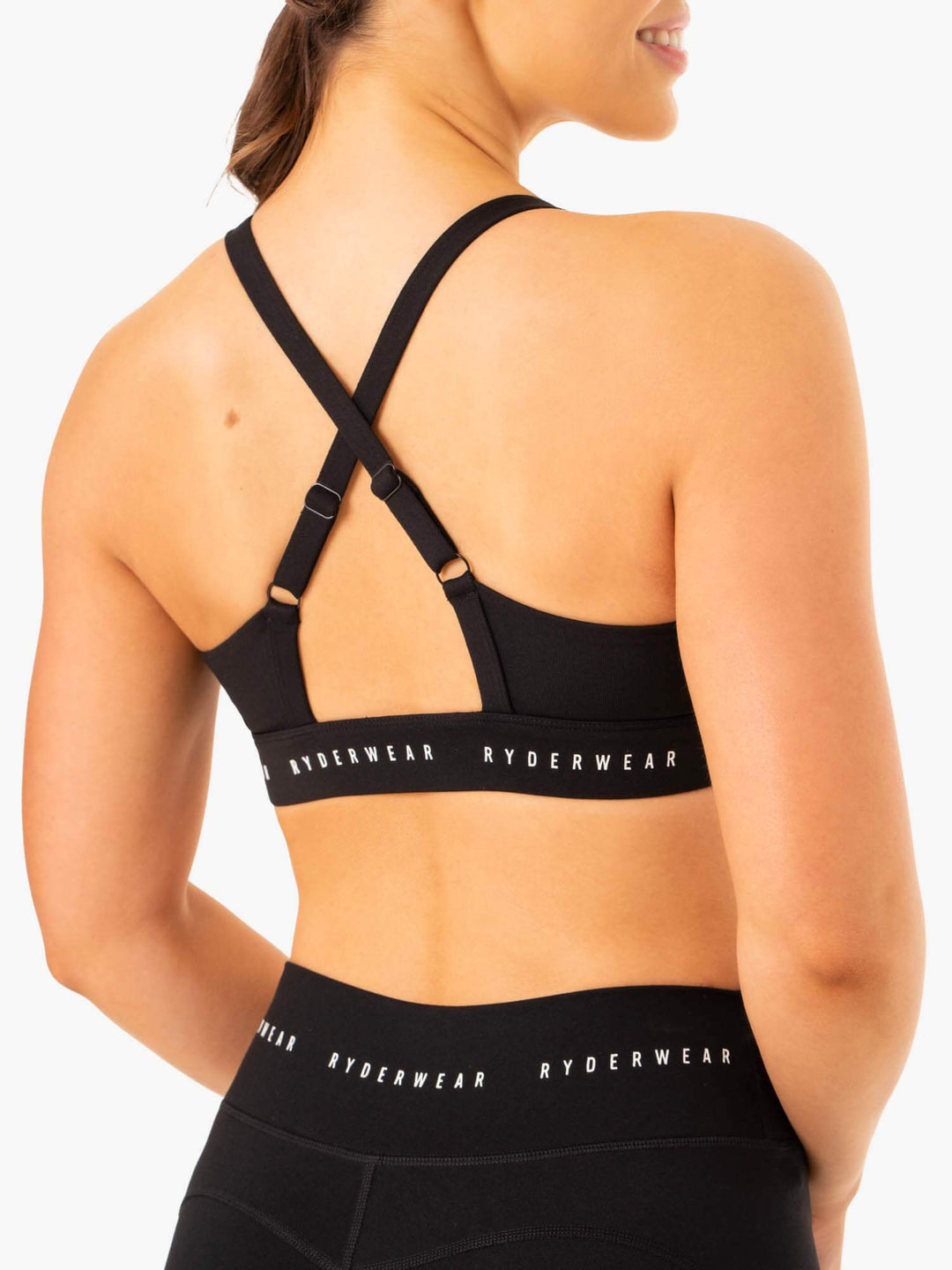 Reflex Cross Over Sports Bra - Black Clothing Ryderwear 