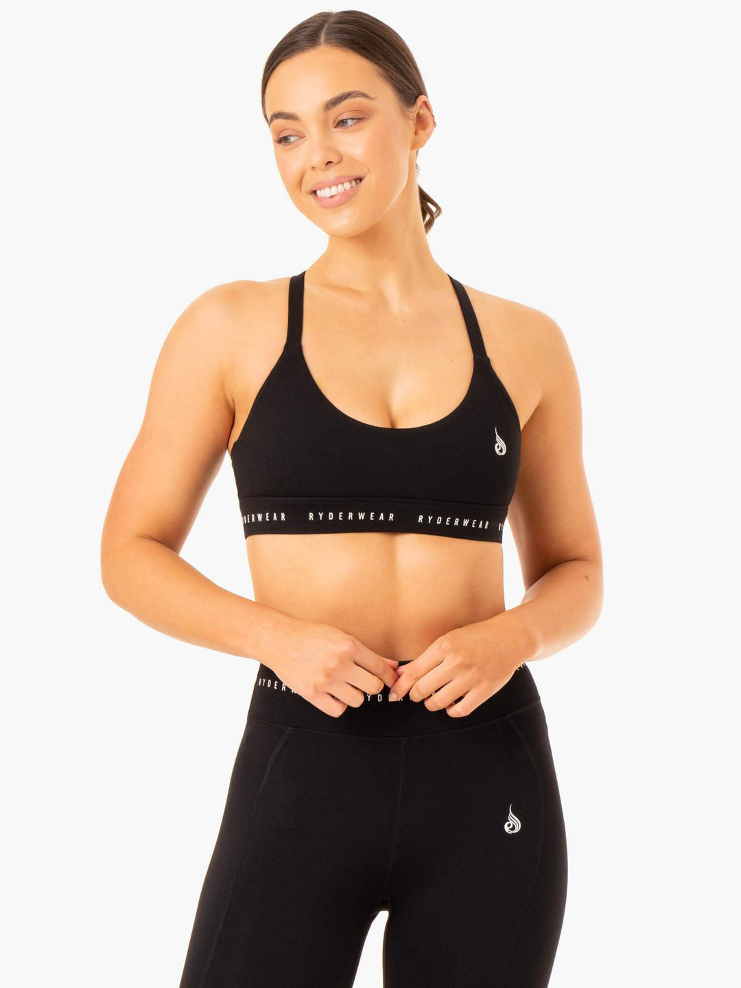 Reflex Cross Over Sports Bra - Black Clothing Ryderwear 